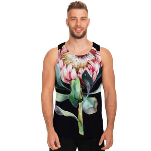 Protea Flower Print Men's Tank Top