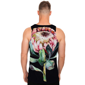 Protea Flower Print Men's Tank Top