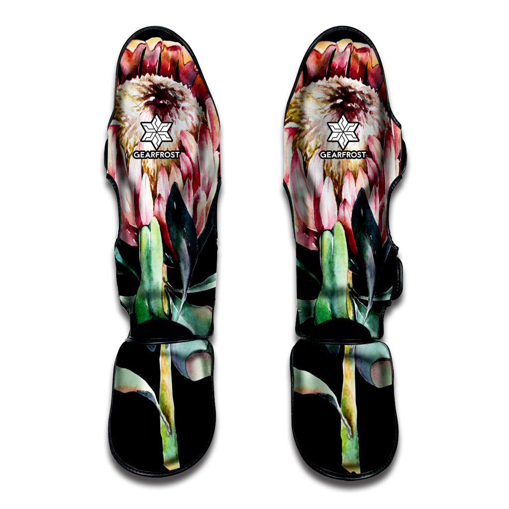 Protea Flower Print Muay Thai Shin Guard