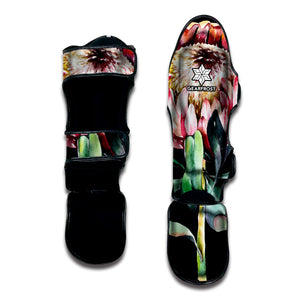 Protea Flower Print Muay Thai Shin Guard