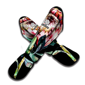 Protea Flower Print Muay Thai Shin Guard