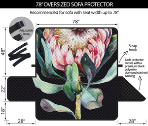 Protea Flower Print Oversized Sofa Protector