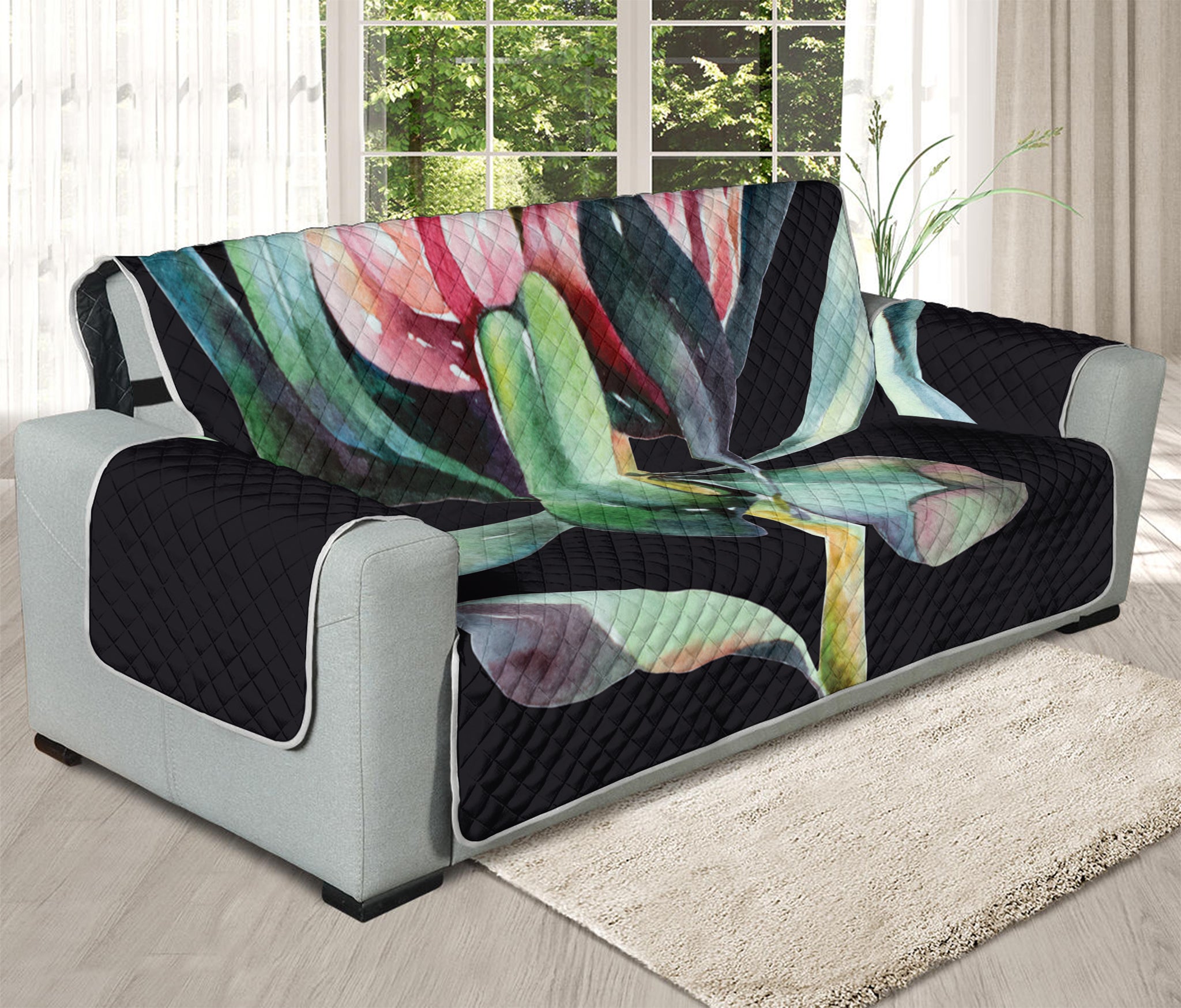 Protea Flower Print Oversized Sofa Protector