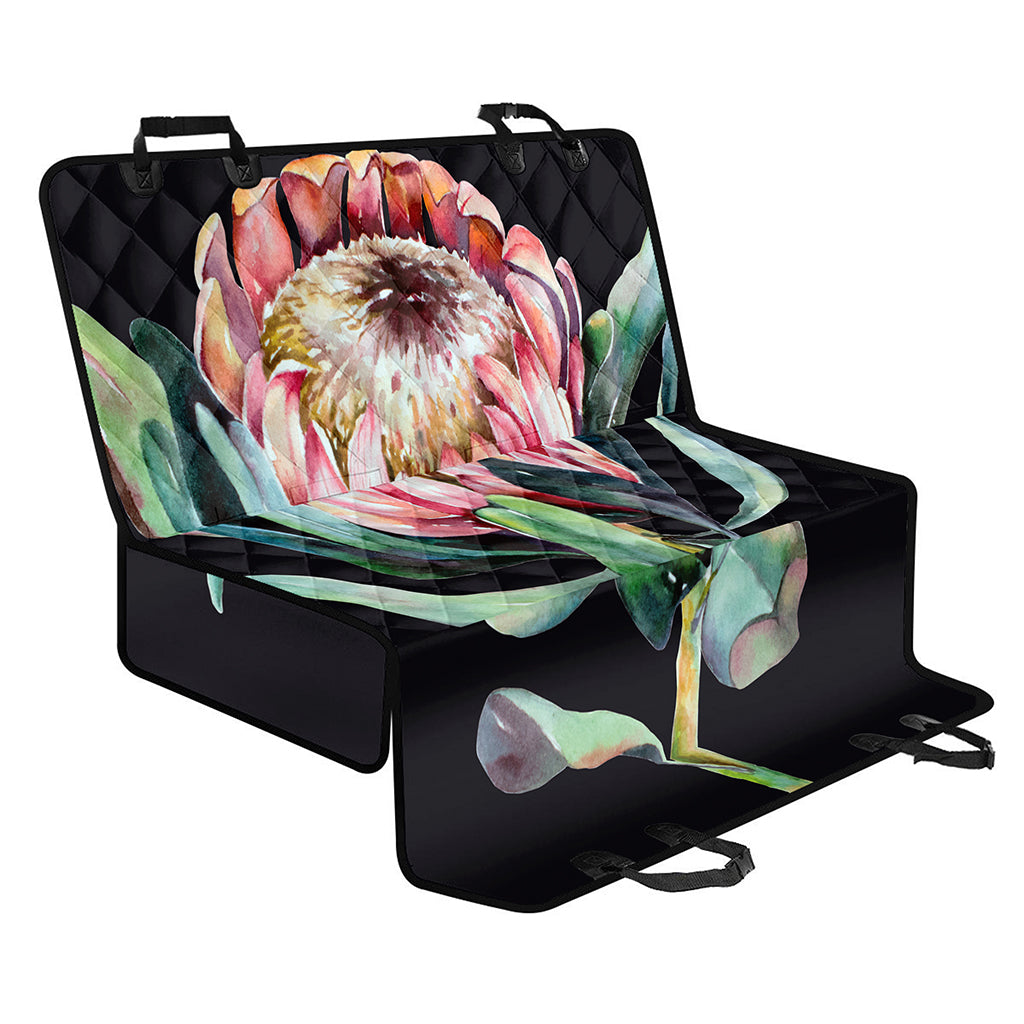 Protea Flower Print Pet Car Back Seat Cover