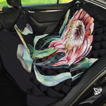 Protea Flower Print Pet Car Back Seat Cover