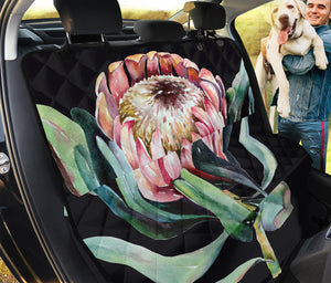 Protea Flower Print Pet Car Back Seat Cover