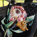 Protea Flower Print Pet Car Back Seat Cover