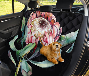 Protea Flower Print Pet Car Back Seat Cover