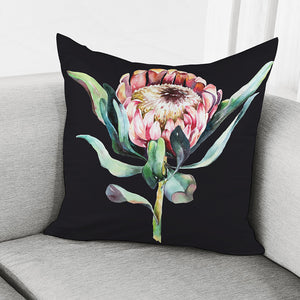 Protea Flower Print Pillow Cover