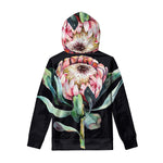 Protea Flower Print Pullover Hoodie