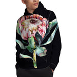 Protea Flower Print Pullover Hoodie