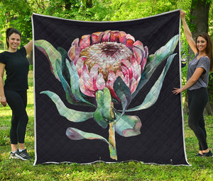 Protea Flower Print Quilt