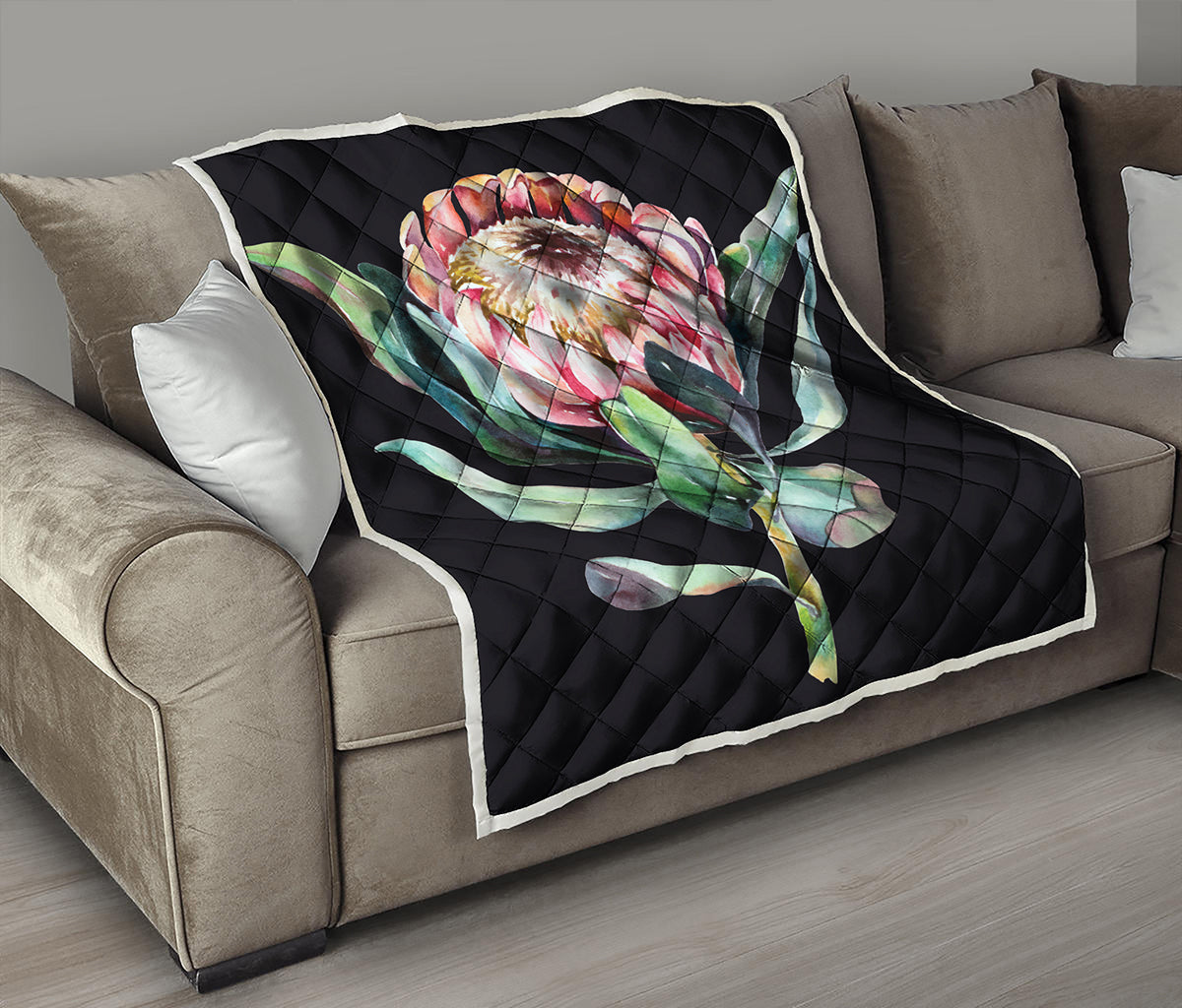 Protea Flower Print Quilt