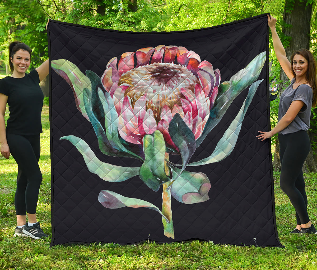 Protea Flower Print Quilt