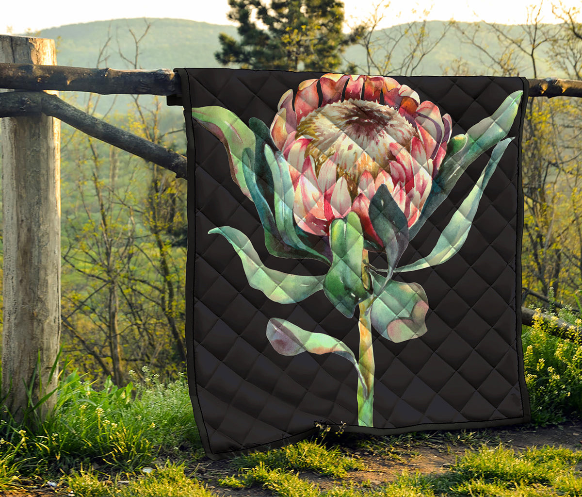 Protea Flower Print Quilt