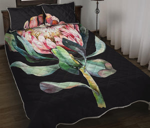 Protea Flower Print Quilt Bed Set