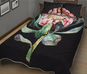 Protea Flower Print Quilt Bed Set