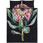 Protea Flower Print Quilt Bed Set