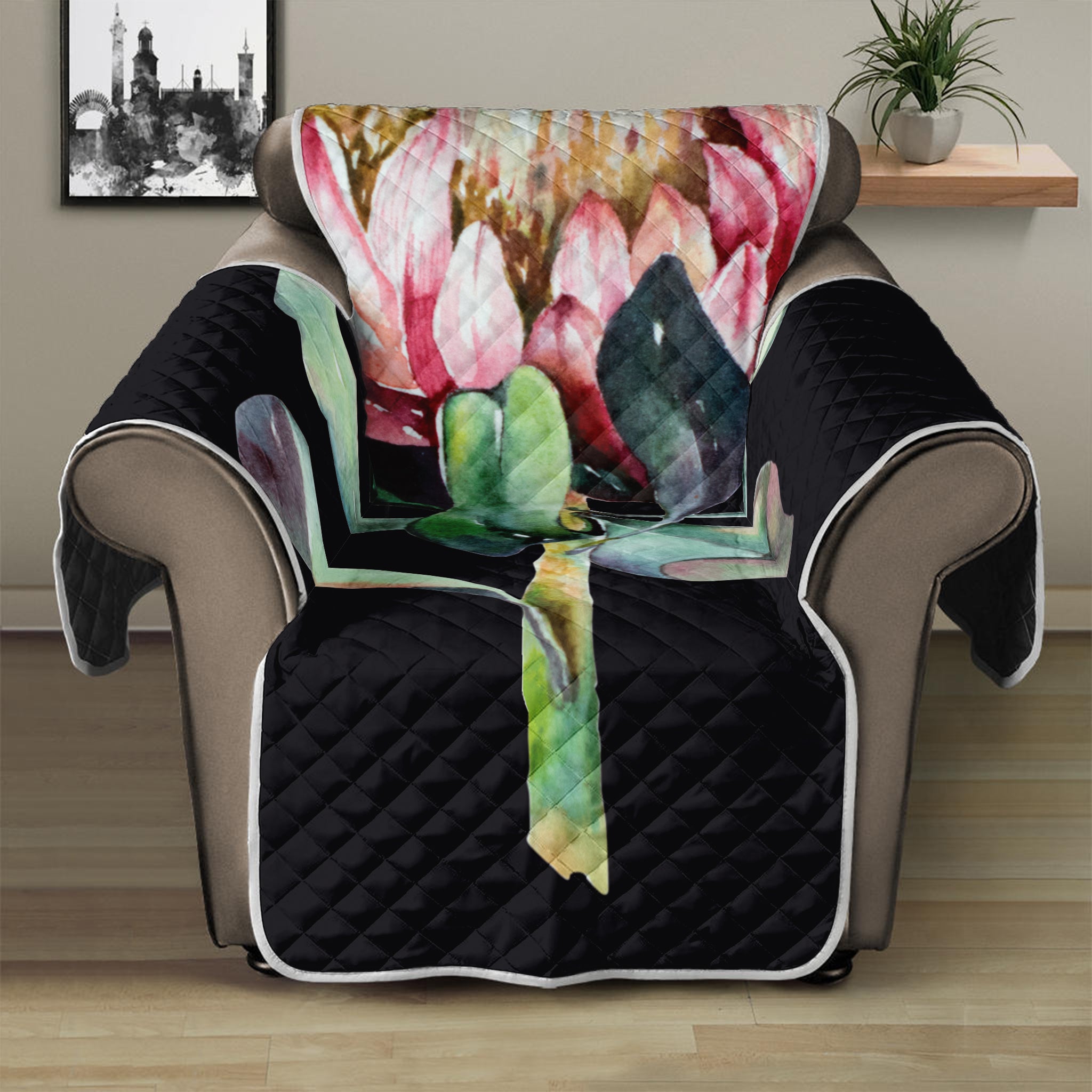 Protea Flower Print Recliner Protector