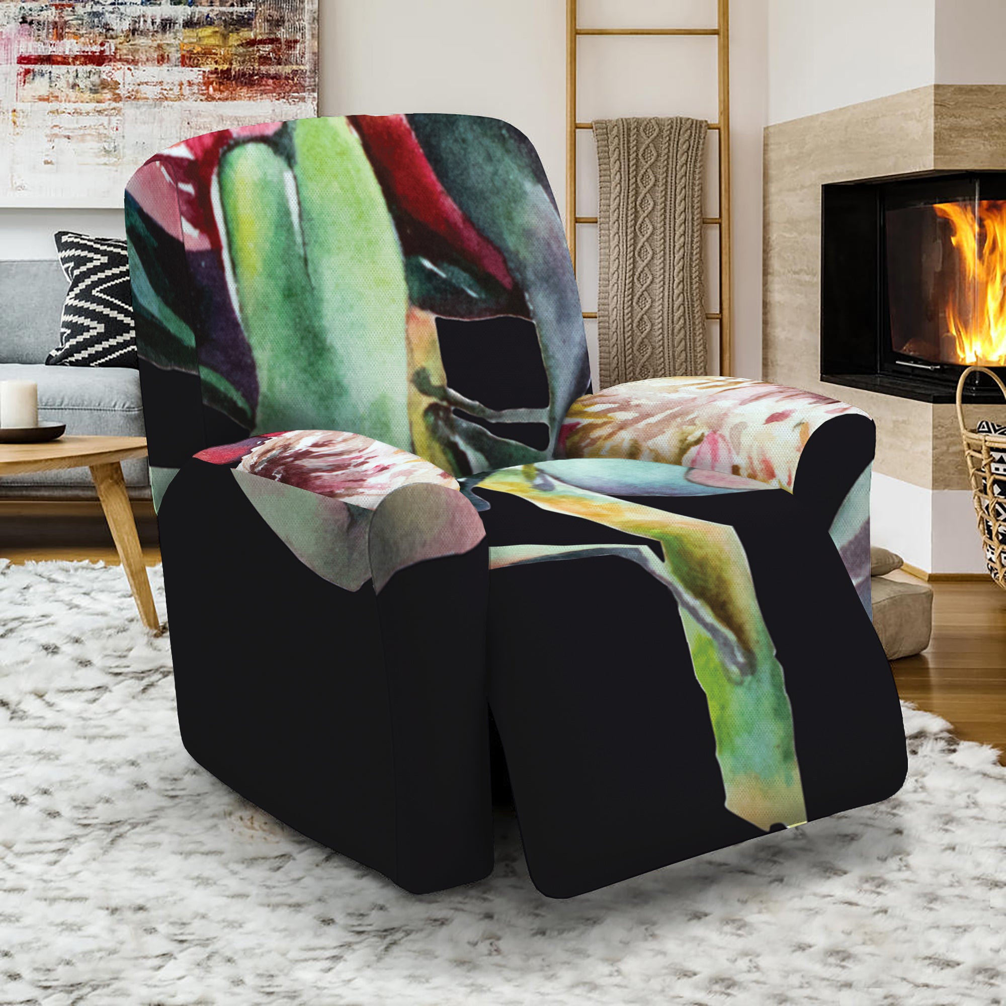 Protea Flower Print Recliner Slipcover