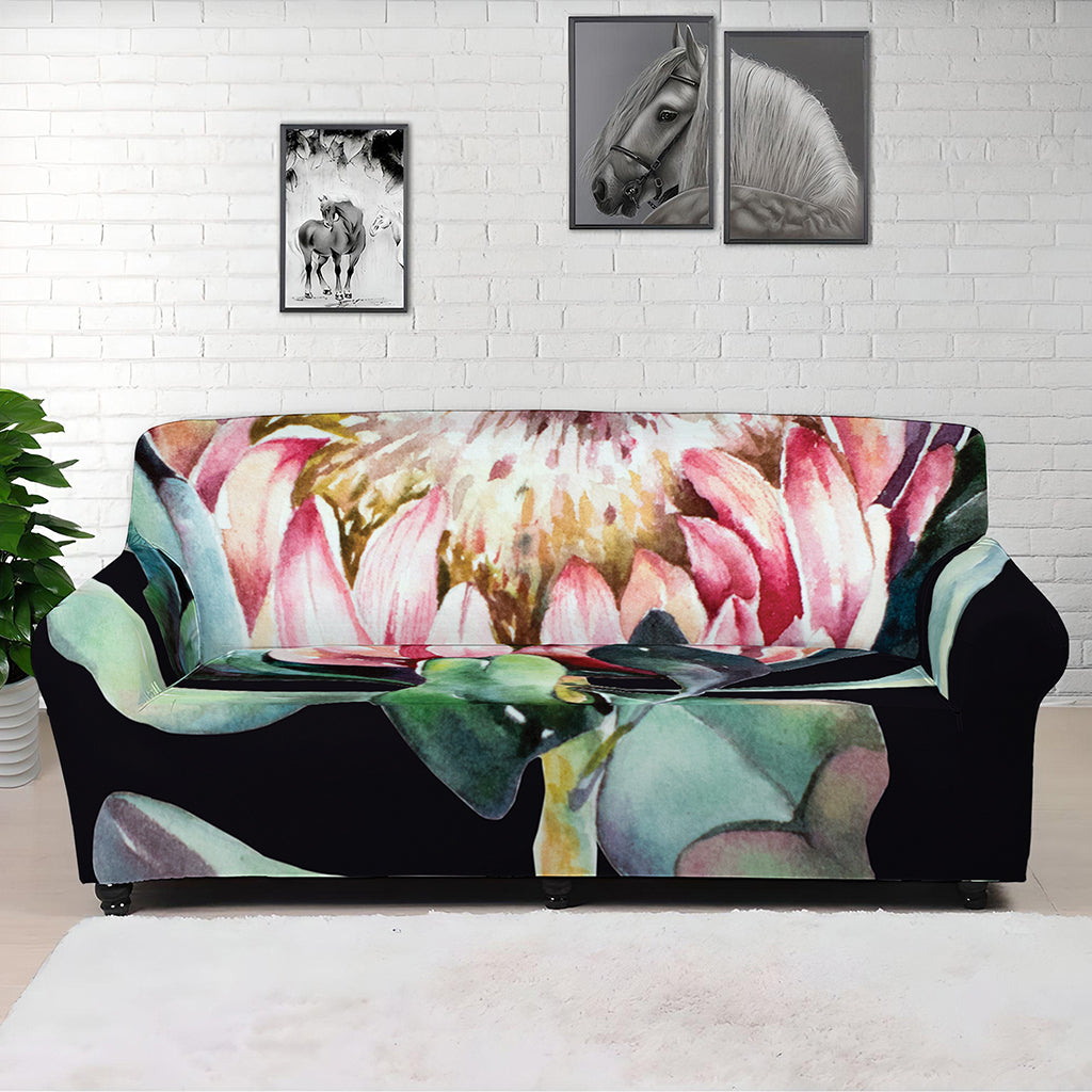 Protea Flower Print Sofa Cover