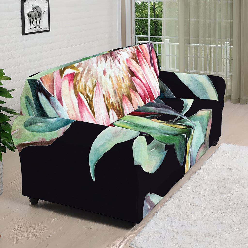 Protea Flower Print Sofa Cover