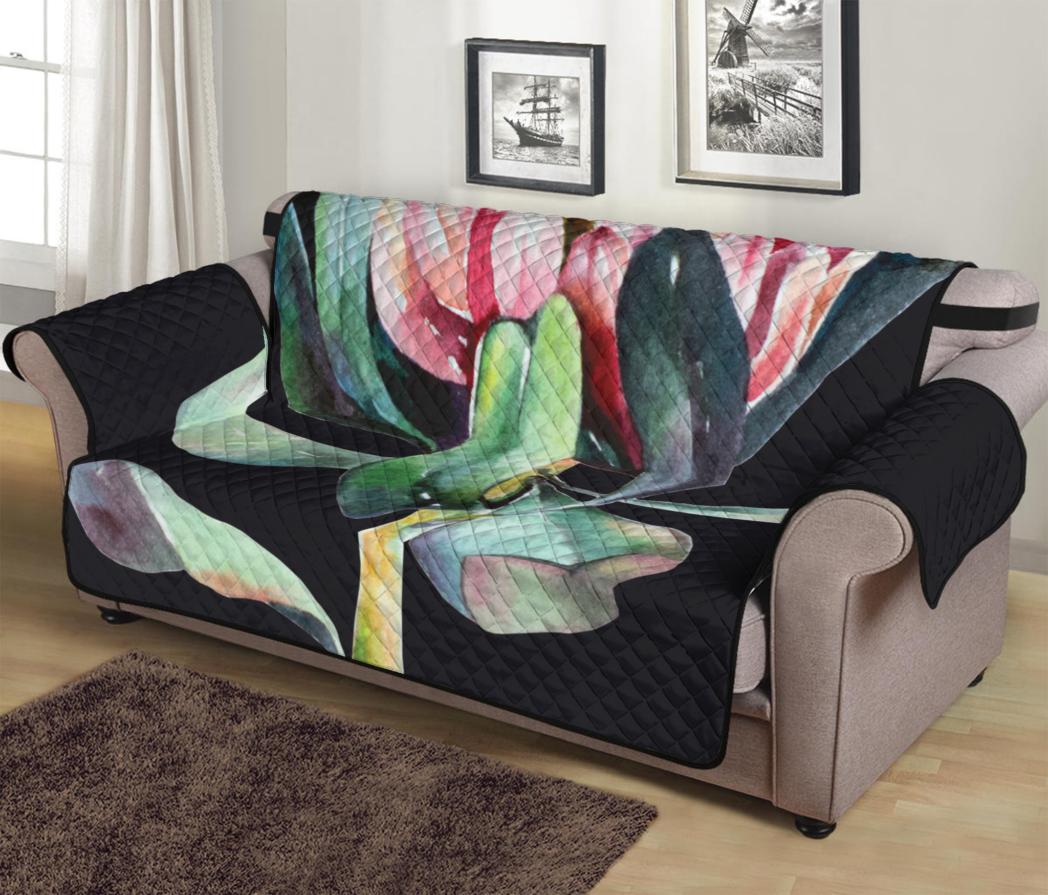 Protea Flower Print Sofa Protector