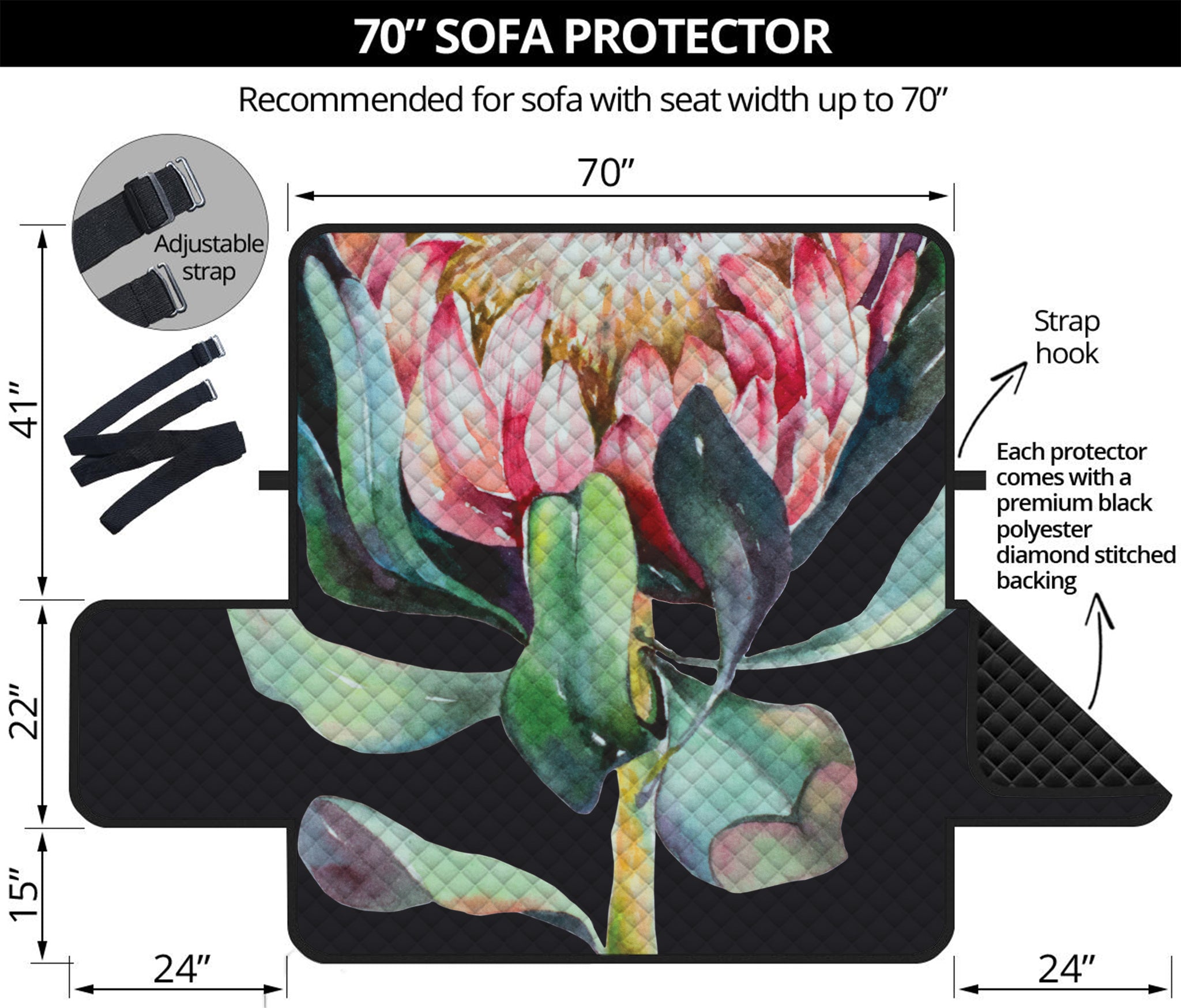 Protea Flower Print Sofa Protector