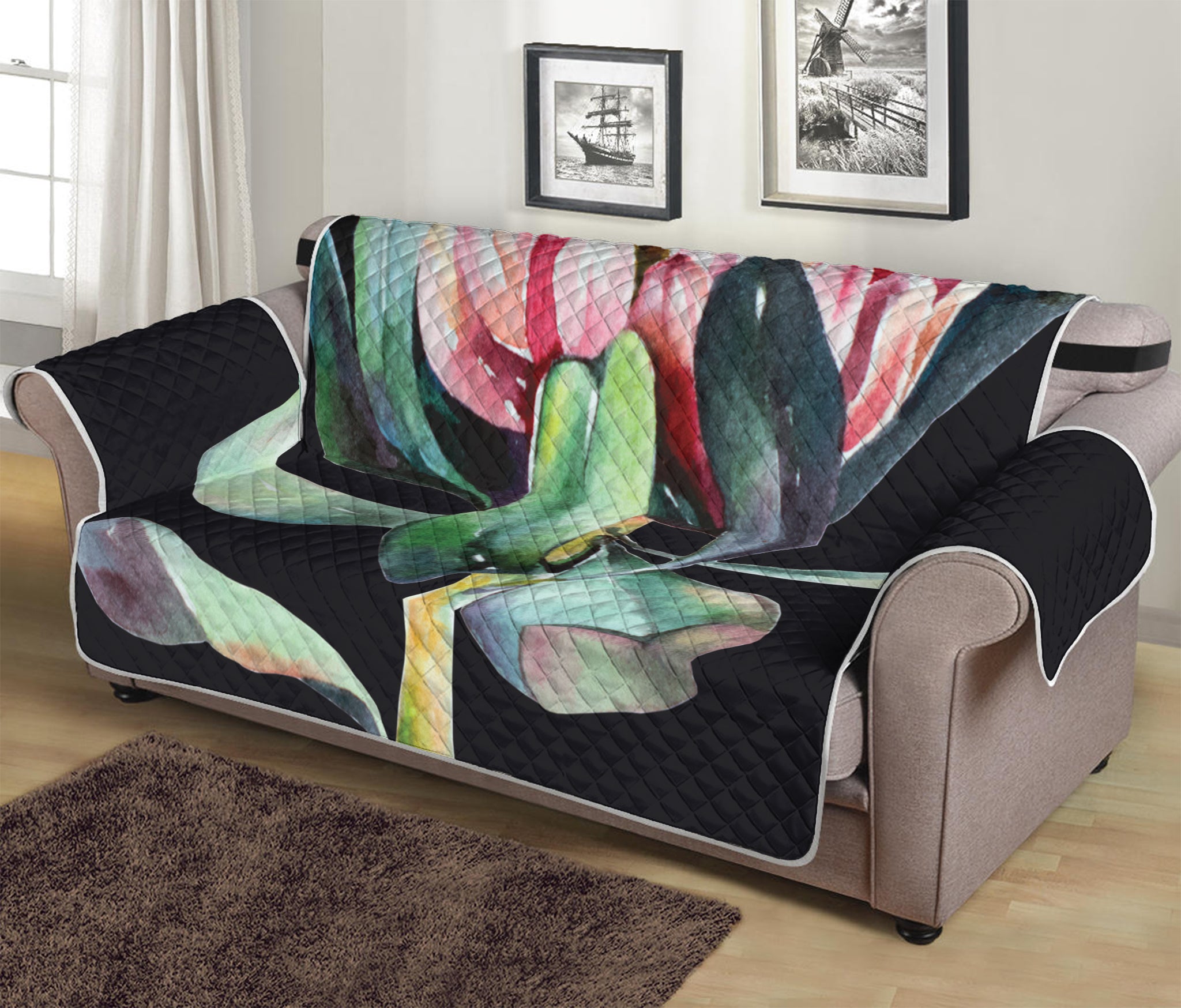 Protea Flower Print Sofa Protector