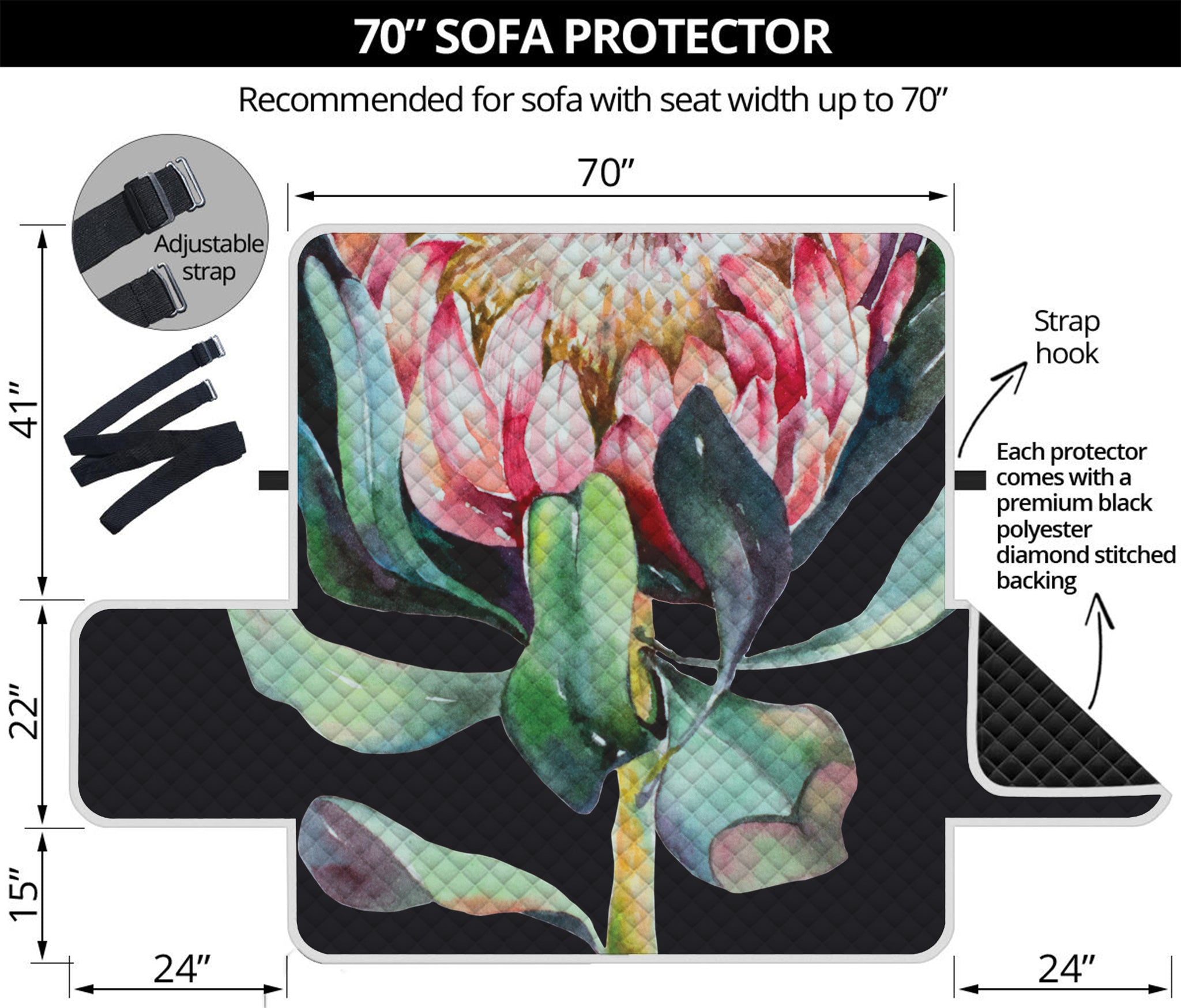 Protea Flower Print Sofa Protector