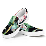 Protea Flower Print White Slip On Shoes