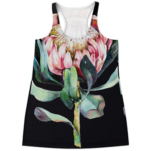 Protea Flower Print Women's Racerback Tank Top