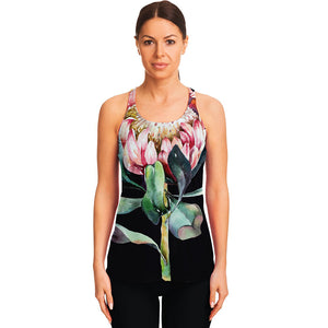 Protea Flower Print Women's Racerback Tank Top