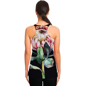 Protea Flower Print Women's Racerback Tank Top