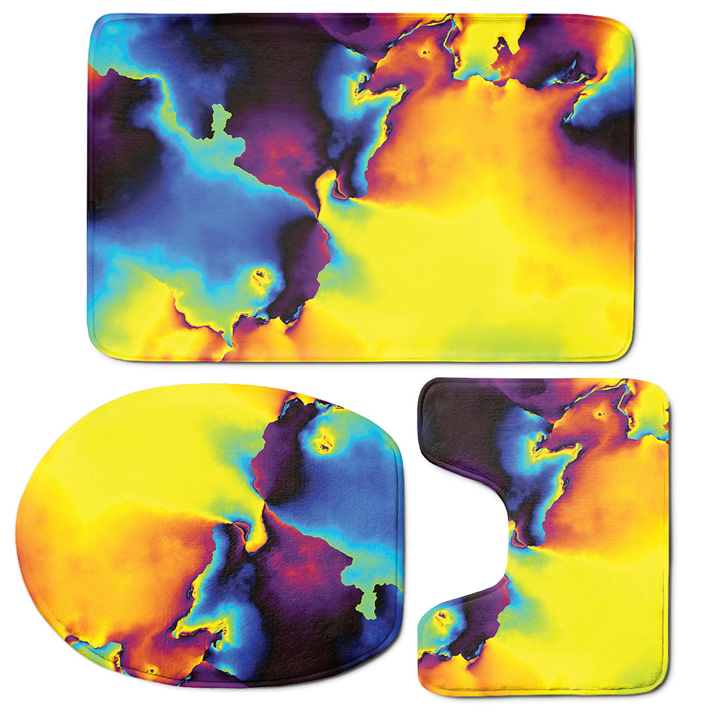 Psychedelic Acid Print 3 Piece Bath Mat Set