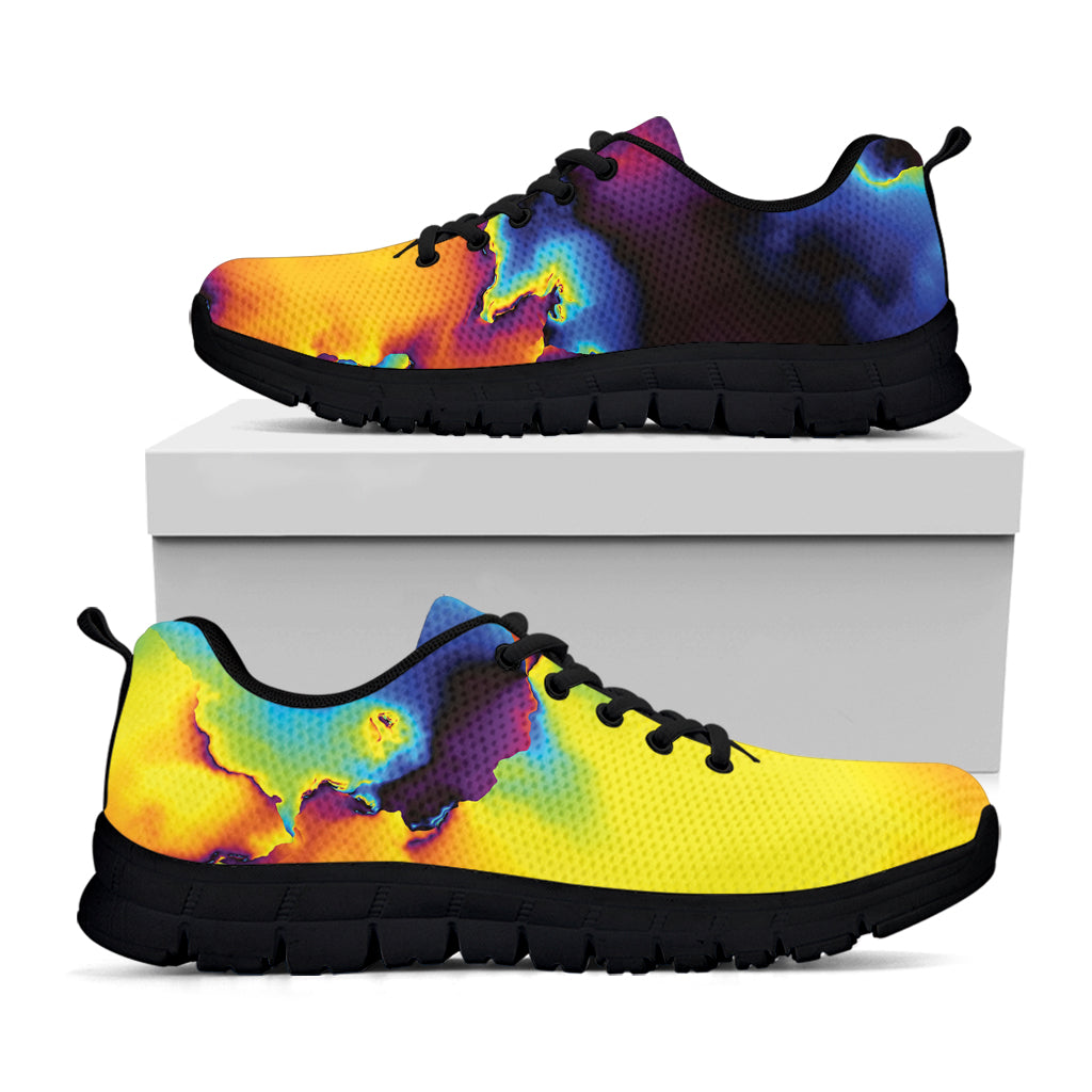 Psychedelic Acid Print Black Sneakers