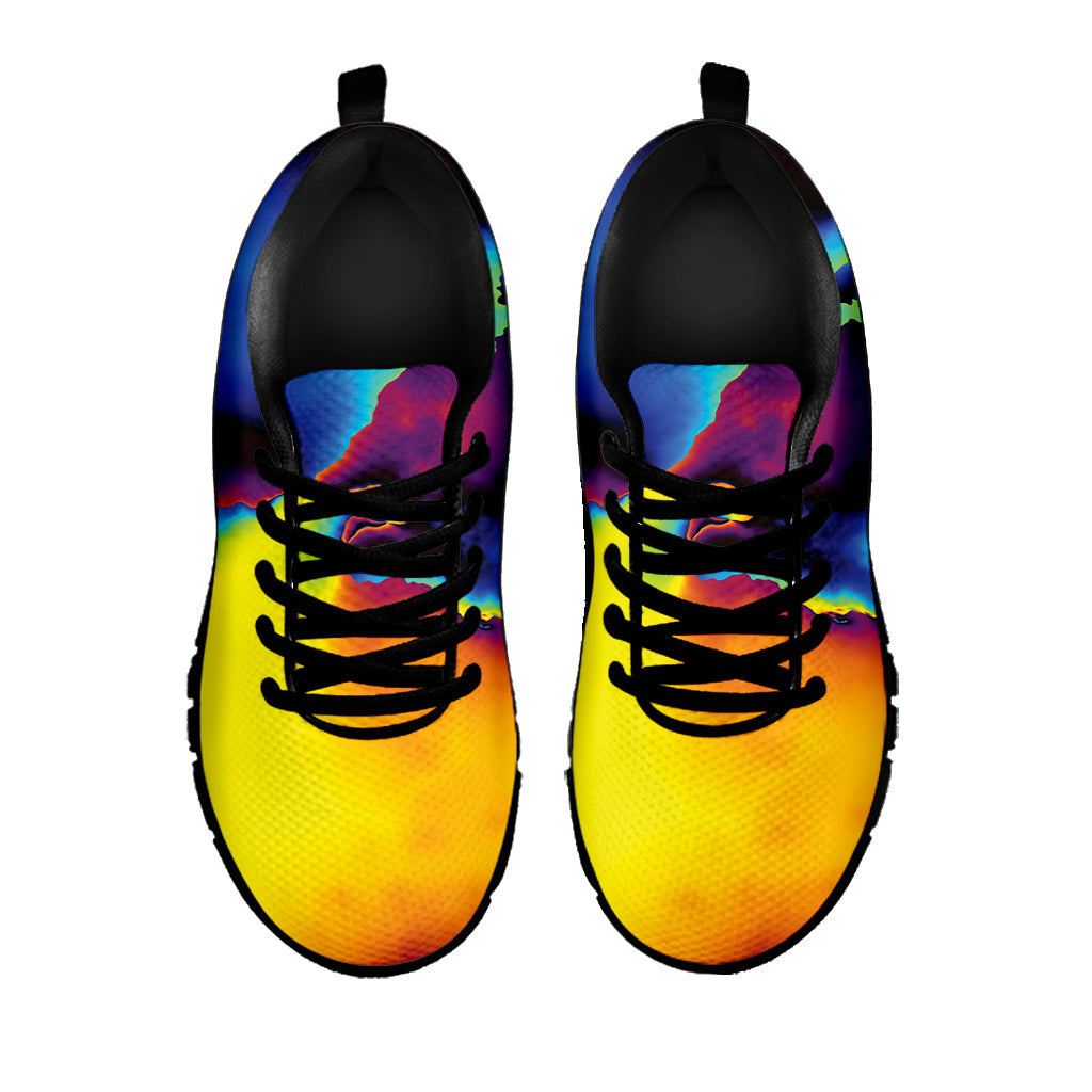 Psychedelic Acid Print Black Sneakers