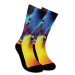 Psychedelic Acid Print Crew Socks