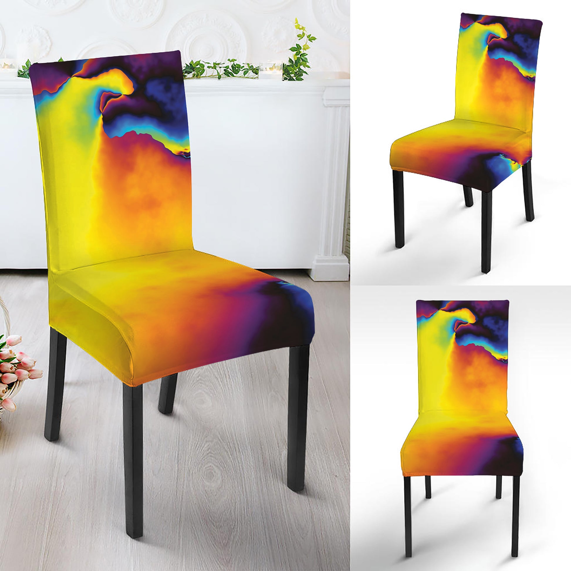 Psychedelic Acid Print Dining Chair Slipcover