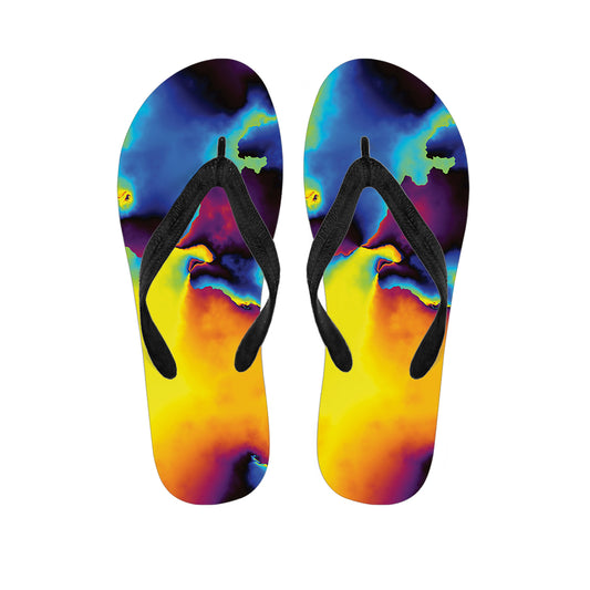 Psychedelic Acid Print Flip Flops