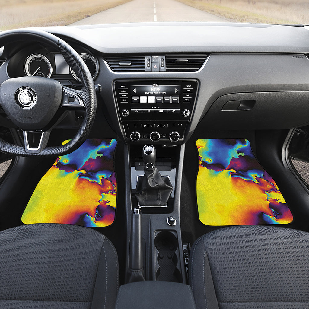 Psychedelic Acid Print Front and Back Car Floor Mats