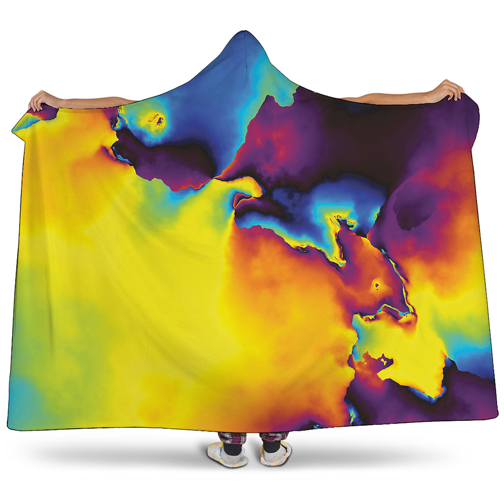 Psychedelic Acid Print Hooded Blanket