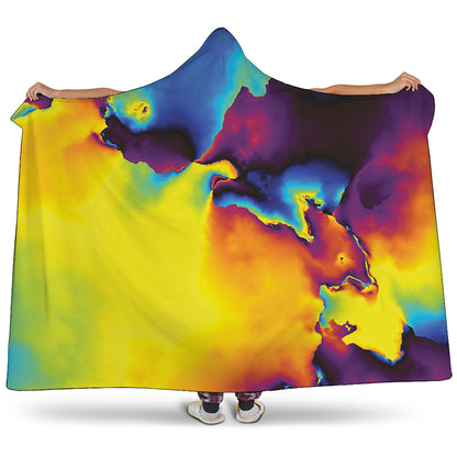 Psychedelic Acid Print Hooded Blanket