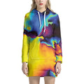 Psychedelic Acid Print Pullover Hoodie Dress