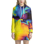 Psychedelic Acid Print Hoodie Dress