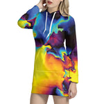 Psychedelic Acid Print Hoodie Dress