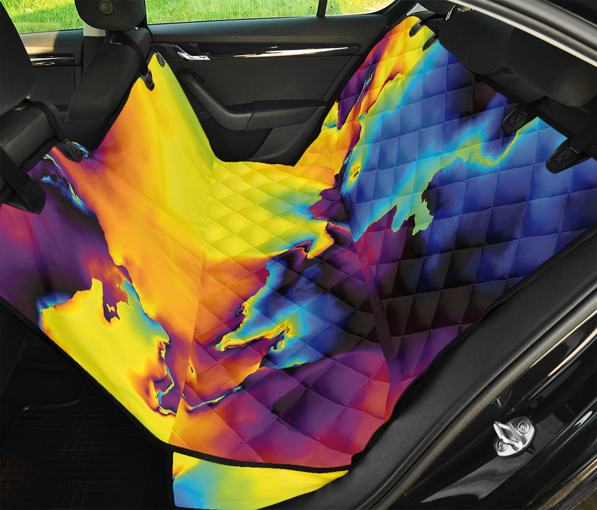 Psychedelic Acid Print Pet Car Back Seat Cover