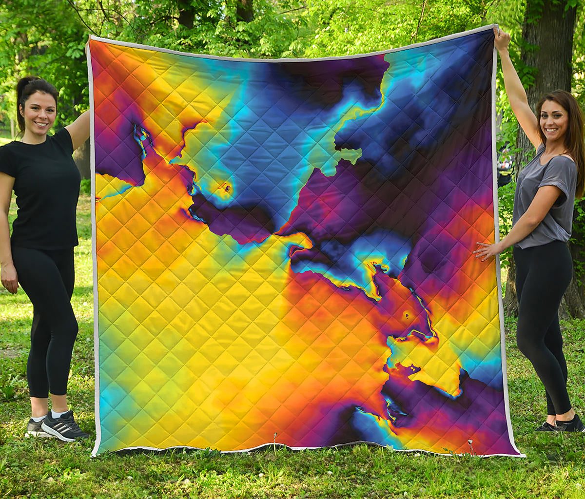 Psychedelic Acid Print Quilt