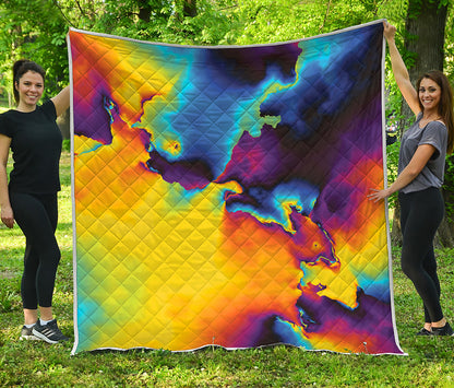 Psychedelic Acid Print Quilt