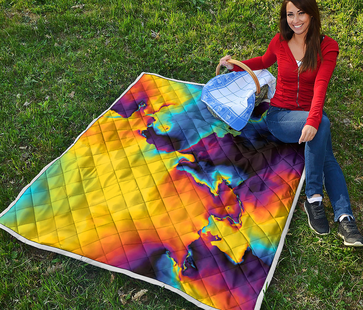 Psychedelic Acid Print Quilt